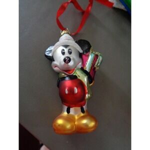 Disney Mickey Mouse Glass Christmas Ornament